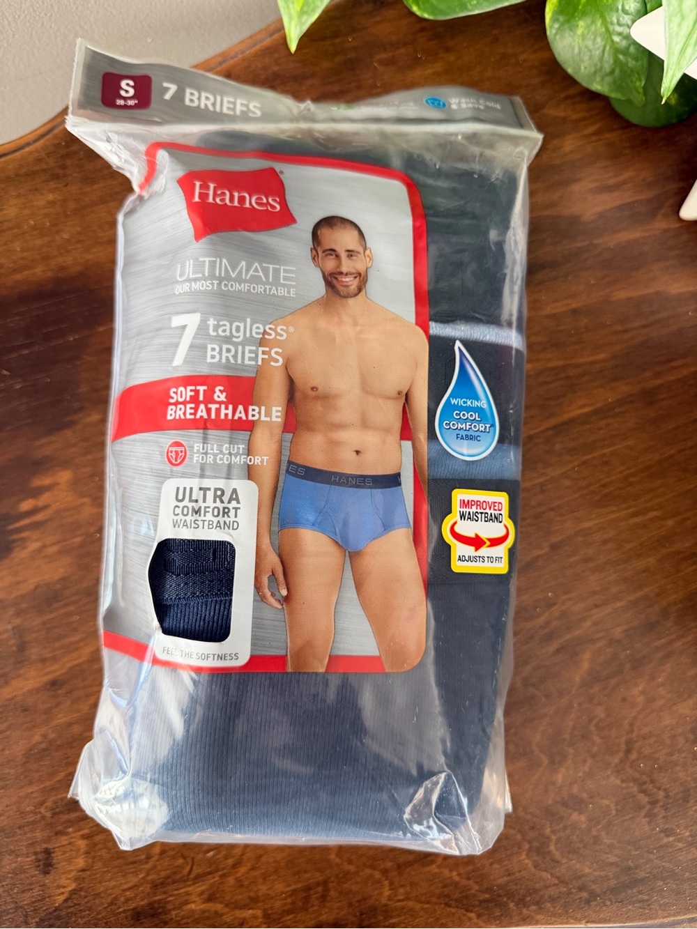 Hanes 7 Pack Men's Ultimate Tagless Briefs - Multi Navy Blue. Small